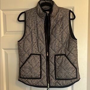 J Crew Women's Black and White Herringbone Vest